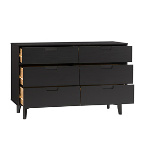 Commode moderne en teck massif de haute qualité, couleur noire, pour chambre à coucher - Product Image 3