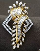 Ensemble collier et boucles d'oreilles élégants de qualité supérieure, plaqués or, avec pendentif chaîne à maillons, pour femmes, pour mariage, tendance, avec pierres CZ. - Product Image 2