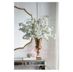 Jarrones de Jardín para Centros de Mesa de Boda y Decoraciones para Fiestas en Casa, Diseño Moderno, Jarrón de Metal con Baño de Oro en Forma de Trompeta - Product Image 1