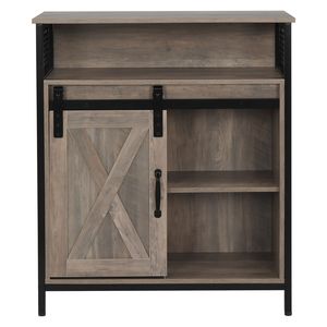 Mobile da Bagno in Stile Retrò in MDF e Triamina con Telaio in Ferro, Porta Scorrevole a Due Livelli e Due Cassetti, Adatto anche per Soggiorno - Product Image 4