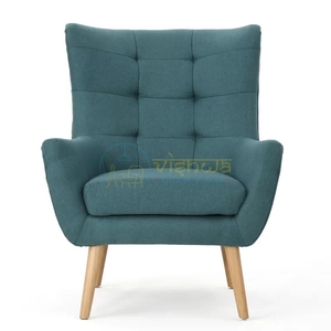 Sillón Moderno de Madera Maciza Ecológica, Tapizado, de Perfil Bajo, Asiento Individual para Sala de Estar, Dormitorio o Apartamento - Product Image 3