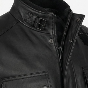 Blouson de motard en cuir vieilli pour homme, finition pull-up, doublure matelassée en polyester, ceinture à boutons-pression, équipement de moto, couleur personnalisable - Product Image 4