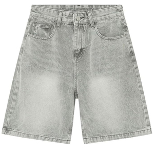 Pantalones Cortos de Mezclilla con Lavado Ácido OEM, Estilo Urbano, Corte Holgado, Vintage, de Algodón, Proveedor Personalizado - Product Image 1