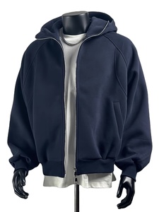 Chaqueta Larga de Moda Urbana para Hombre, Estilo Aviador, con Bolsillos, Cierre Doble con Cremallera, Capucha, para Actividades Deportivas al Aire Libre en Invierno, 100% Algodón - Product Image 2