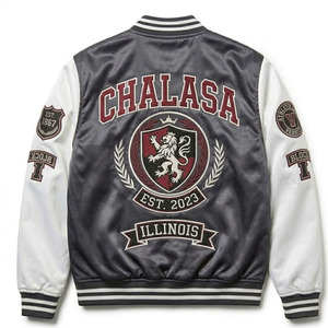 Chaqueta Bomber de Satén con Cierre de un Solo Botón, Logos Bordados, Acolchado de Diamantes, Estilo Urbano de Invierno, Unisex - Product Image 2