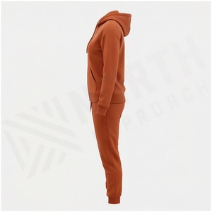 Women Solid Color Hooded <b>Zip</b>-<b>Up</b> Sweatshirt & Jogger Pants Set Casual Tracksuit Autumn Full Sleeve Midweight Cotton Outfit - Product Image 3