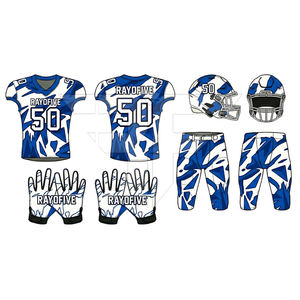 Uniforme de Fútbol Americano Personalizado para Adultos, Pantalones Cortos de Alta Calidad, 100% Poliéster, Secado Rápido, Transpirable, Incluye Guantes y Casco - Product Image 3