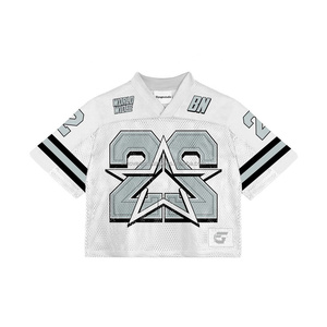 Custom Sublimated Streetwear Soccer Jerseys Football Shirt Embroidery Design Logo Mesh Crop American Team Fans Football Jersey - Product Image 3