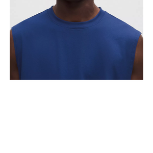 Débardeur sans manches pour homme en polyester tricoté 100 %, séchage rapide, col rond, motif uni, tissu 140g, haute qualité, personnalisé - Product Image 3