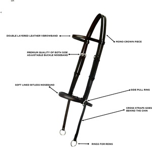 New Trendy Custom Logo Durable Western Leather Bridle <b>Equestrian</b> Horse Riding Padded Snaffle Dressage Racing Outdoor Sports - Product Image 1