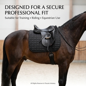 Tapis de Selle Équestre Personnalisé Écologique avec Logo – Fabricant en Gros OEM ODM – Haute Qualité Matelassé en Polycoton pour Dressage et Saut d'Obstacles - Product Image 6