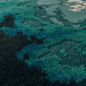 Alfombra Moderna Abstracta Hecha a Mano con Técnica Tufted, Antideslizante, de Lana Verde, Texturizada, de Limpieza en Seco, Alfombra de Diseño para el Hogar, Tamaño Personalizado - Product Image 2