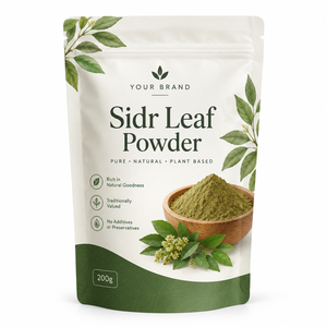 Poudre de Sidr 100% Pure et Naturelle 200g, Poudre de Ziziphus Spina-Christi Séchée Naturellement, Qualité Cosmétique, Poudre de Qasil pour Soins et Croissance des Cheveux - Product Image 1