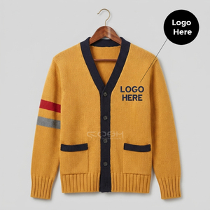Cosh International Knitted Solid Sisterhood Winter Sorority Varsity Women Clothing Vintage Mustered <b>Cardigan</b> <b>Sweater</b> - Product Image 5