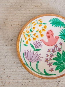 Bol en émail artisanal en bois ArtisanBloom, plat de service imprimé unique fait main pour une salle à manger élégante, une cuisine et des intérieurs contemporains - Product Image 6