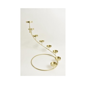 Luxury 8 Light Spiral Staircase Candle Holder Gold Metal <b>Tea</b> Light <b>Stand</b> with Staggered Heights Elegant Decorative Tabletop - Product Image 2