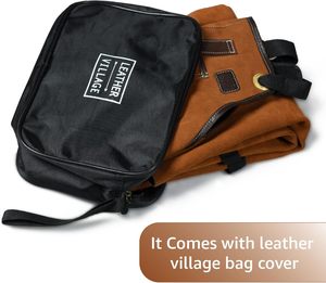 Custom Logo Top Quality Leather Welding <b>Work</b> <b>Apron</b> Hot Sale Fireproof BBQ Cooking Kitchen <b>Aprons</b> Wholesale Home Chef Use <b>Aprons</b> - Product Image 3