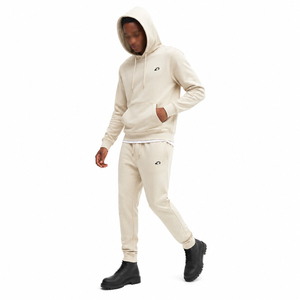 Custom Branding Men's Tracksuit Cotton Blend Hoodies Pullover Jogger Casual Activewear With Front Logo Factory Supplier - Product Image 1
