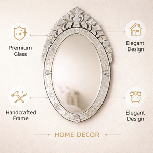 Espejo Decorativo Veneciano Ornamentado |   Espejo de Pared Vintage de Lujo |   Espejo Barroco Tallado Antiguo para Sala de Estar, Dormitorio o Entrada - Product Image 6