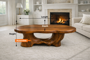 Mesa de Centro Moderna Luxali de Madera Maciza para Sala de Estar, Hecha a Mano, Ecológica, Duradera, Fácil de Limpiar, Decoración Antigua, Muebles para el Hogar - Product Image 5