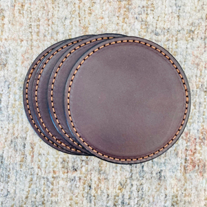 Sous-verres en cuir véritable de forme carrée, résistants à la chaleur, écologiques, durables, pour café, accessoires de bureau minimalistes et modernes - Product Image 1