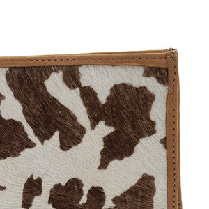 Portefeuille en cuir de vachette véritable pour homme, portefeuille en cuir à poils, fabrication artisanale, design fin, portefeuille à double pli, cuir durable - Product Image 3