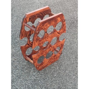 Estante para Botellas de Vino de Madera de Acacia, Estilo Rústico, para Mesa, 9 Botellas, Ecológico, Duradero, Ligero, para Exteriores, Venta al por Mayor en India - Product Image 3