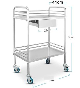 INDIAN DECOR Multifunctional Medical Trolley – Stainless Steel Utility <b>Cart</b> for Clinic & Hotel Use - Product Image 2