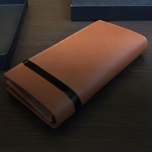 Men's Genuine Leather Long <b>Wallet</b> Multi-<b>Card</b> <b>Holder</b> Fold Closure Minimalist Style Brown <b>Wallet</b> with Multiple <b>Card</b> Slots and Cash - Product Image 4