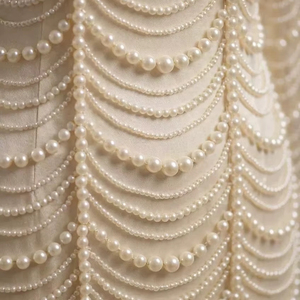 Vestido de Novia de Lujo con Cuentas de Perlas, Estilo Sirena, Manga Larga, Hecho a Medida, Venta al Por Mayor Directo de Fábrica - Product Image 1