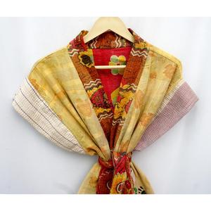 Elegante Chaqueta Kimono Reversible Acolchada de Algodón para Mujer, Transpirable, con Cuello en V y Cinturón, para Otoño, Invierno, Playa, Resort y Hogar - Product Image 3