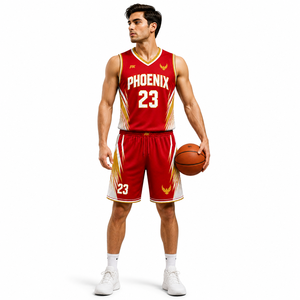 Conjunto de Uniforme de Baloncesto Profesional, Diseño Personalizado de Camiseta y Pantalones Cortos, Kit Deportivo Transpirable y Ligero de Poliéster para Equipos Masculinos - Product Image 2