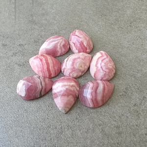Pierre précieuse naturelle en rhodochrosite, taille carrée, forme poire, calibrée, dos plat, pour la fabrication de bijoux - Product Image 2