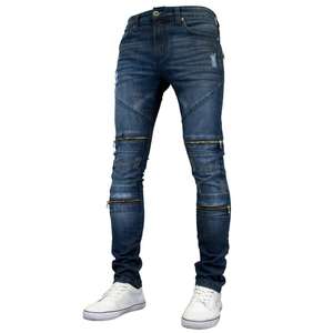 Jeans skinny déchirés pour hommes, taille plus, personnalisés, mode streetwear, qualité supérieure, en tissu denim - Product Image 3