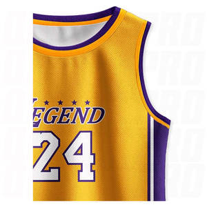 Maillot et short de basket-ball pour hommes avec logo et style personnalisés, jaune, haute qualité, ensemble uniforme de basket-ball à porter d'un seul côté - Product Image 3