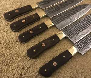 Premium Damascus Steel Chef <b>Knife</b> <b>Set</b> with Wood Handle Design for Home Kitchen Cooking Food Preparation Chef <b>Knife</b> <b>Sets</b> - Product Image 2