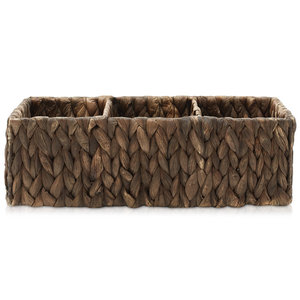 Ensemble de 2 paniers décoratifs en jonc de mer naturel Organisateur de rangement et élément décoratif tissés pour la maison - Product Image 4