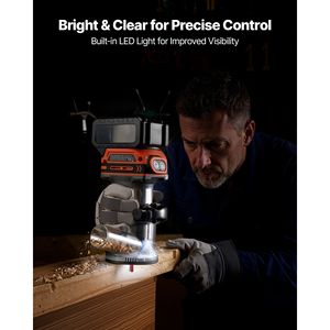 Fresatrice palmare a batteria 18V brushless compatta con mandrino da 1/4 di pollice, velocità variabile, base fissa e rifilatore per bordi - Product Image 5