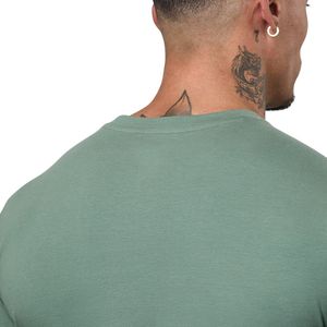 Mens Sage Green Performance T Shirt Short Sleeve Athletic Workout Tee Breathable Running Fitness Gym Training Sportswear Top - Product Image 4