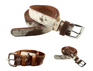 Luxury Men's Genuine Cowhide Leather <b>Belts</b> With Removeable Pin Buckle <b>Belt</b> Unique Style Hair on Hide <b>Belt</b> for Jeans - Product Image 3