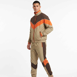 Custom Polyester <b>Reflective</b> Waterproof Windproof Nylon <b>Jacket</b> and Track Pants Zip up Blank Oversized Jogger Sets Nylon Tracksuit - Product Image 5
