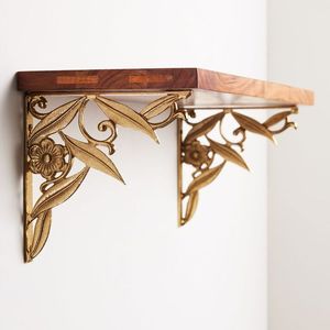 Elegant Brass Shelf Bracket Designed <b>For</b> Stylish Wall <b>Shelving</b> In Modern Homes And Decorative Interiors - Product Image 5