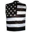 Chaleco de Cuero Estilo Motero con Bandera de EE. UU. para Hombre, Estilo Club, con Espacio Oculto para Portar Objetos - Product Image 3