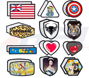 Top Sublimation Woven Fabric <b>Canvas</b> Heart Sequins Iron-On Hook Backing Plus Size Patches Hat Use Custom Color Shape Printed for - Product Image 2