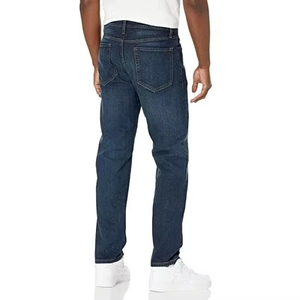 Pantalones Vaqueros de Mezclilla para Hombre, Corte Recto Informal, Diseño Personalizado, Cintura Media, Lavados, Ajustados, con Cierre de Cremallera - Product Image 3