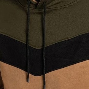 <b>Men's</b> Color Blocking Hooded Sweatshirt Regular Fit Knitted Casual Autumn Wear with Pocket Design - Product Image 2