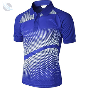 Nouveau polo sublimé avec logo brodé personnalisé, manches courtes, séchage rapide, sportif, tricoté, 100% coton, respirant - Product Image 5