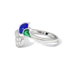 Anillo Abierto Minimalista Inspirado en el Pavo Real con Diamantes Naturales en Plata de Ley 925 para Mujer - Product Image 5