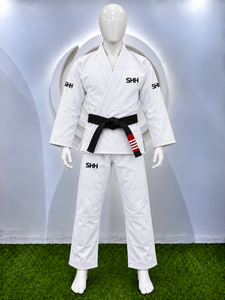 Kimono de Jiu-Jitsu Brésilien (BJJ) Blanc Personnalisé 2026 en Tissu Perlé avec Pantalon Renforcé pour Entraînement et Compétition - Product Image 3