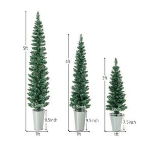 Set di 3 Alberi di Natale Artificiali in Vaso di Alta Qualità, 300cm, Mini Alberi Innevati in PET, Decorazione Natalizia Realistica per Esterni, Personalizzabile - Product Image 3